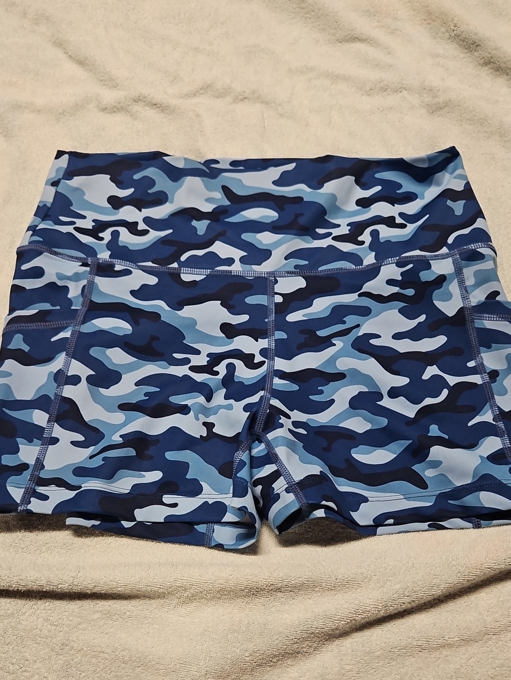 Constantly Varied Gear Blue Camo High-Rise Bike Shorts
